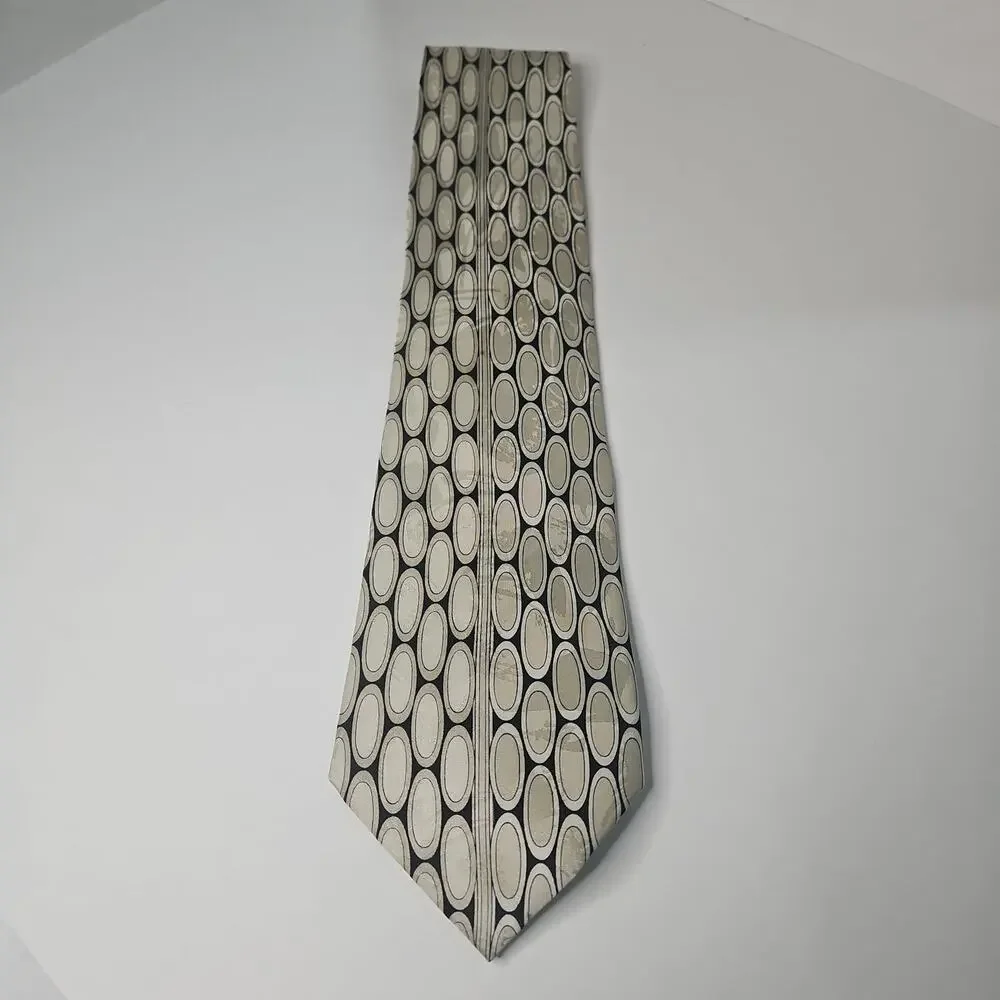 J.B. Scott Silk Geometric Necktie - 100% Silk - Handmade
